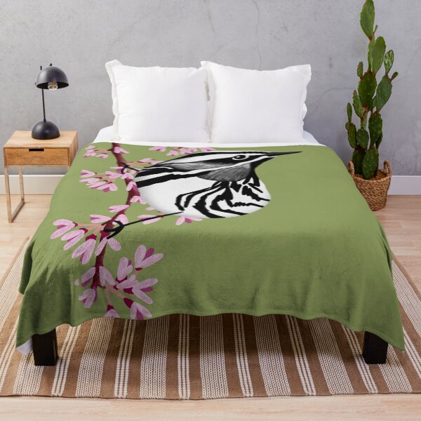 Item preview, Black-and-white Warbler male on Redbud designed and sold by Peleegirl.