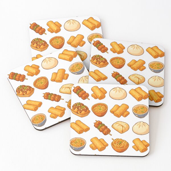 Item preview, Anime Asian Snack Grid – Bao, Noodles & Takoyaki designed and sold by PosterFuel.