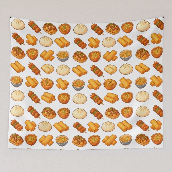 Item preview, Anime Asian Snack Grid – Bao, Noodles & Takoyaki designed and sold by PosterFuel.