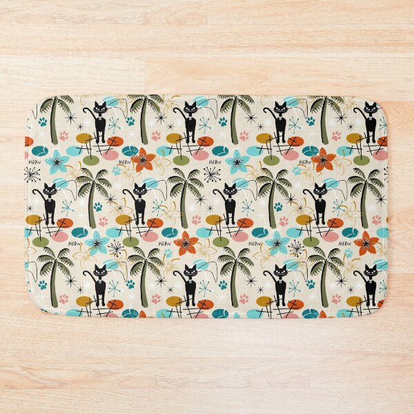 Item preview, Retro Hawaiian Beach Cool Cat Seamless Repeat designed and sold by Sharon Schwalbe.