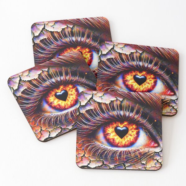 Item preview, Heart of Fire – Fantasy Eye Close-Up with Cracked Earth Skin designed and sold by EmeraldeaArt.