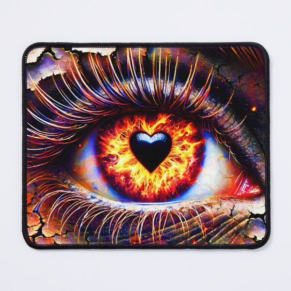 Item preview, Heart of Fire – Fantasy Eye Close-Up with Cracked Earth Skin designed and sold by EmeraldeaArt.
