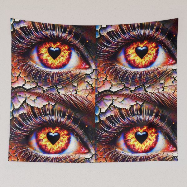 Item preview, Heart of Fire – Fantasy Eye Close-Up with Cracked Earth Skin designed and sold by EmeraldeaArt.