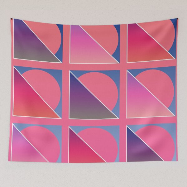 Item preview, Retro Modern Design 17-5: Nine Right Triangles with Strokes and Semicircle Outlines designed and sold by SBVillard.