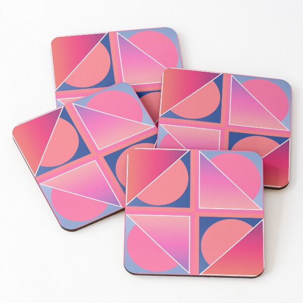 Item preview, Retro Modern Design 17-6a: Four Right Triangles with Strokes and Semicircle Outlines designed and sold by SBVillard.