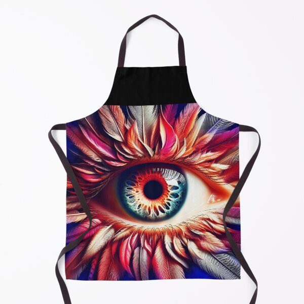 Item preview, Feathered Gaze – Fantasy Eye Close-Up in Pink and Red Tones designed and sold by EmeraldeaArt.