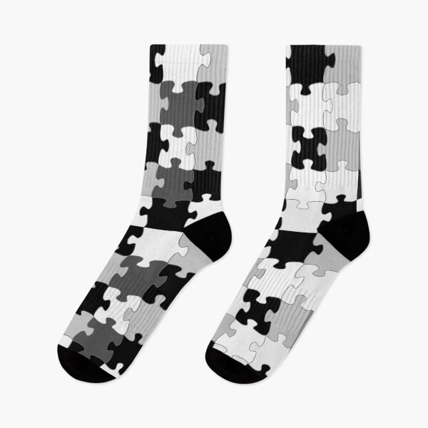 Item preview, Modern Black and White Jigsaw Puzzle Pieces designed and sold by WD-Artist.