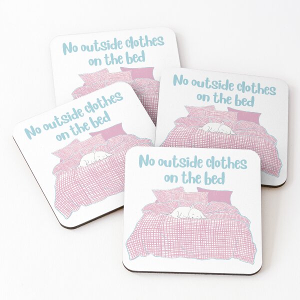 Item preview, No Outside Clothes on the Bed - Pink designed and sold by Bluer Horizons Art.