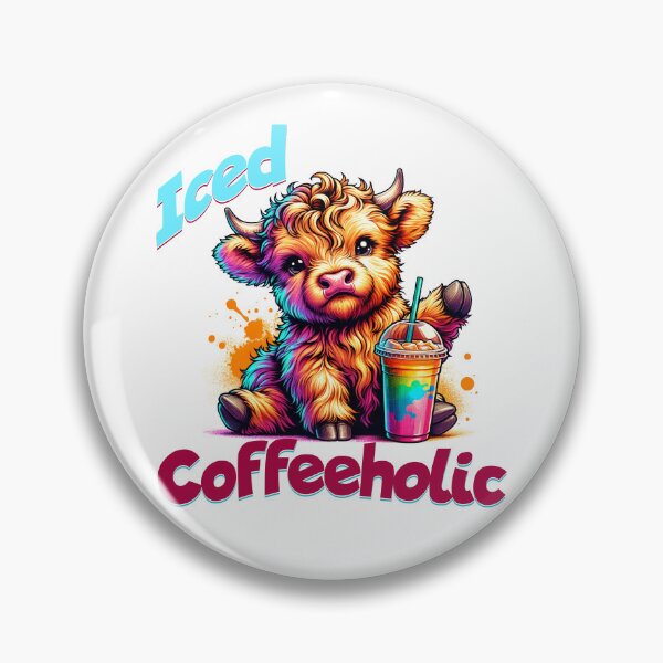 Artikelvorschau, Iced Coffeeholic – Süßes Highland Cow & Koffeinliebhaber-Design entworfen und verkauft von DewCreates.