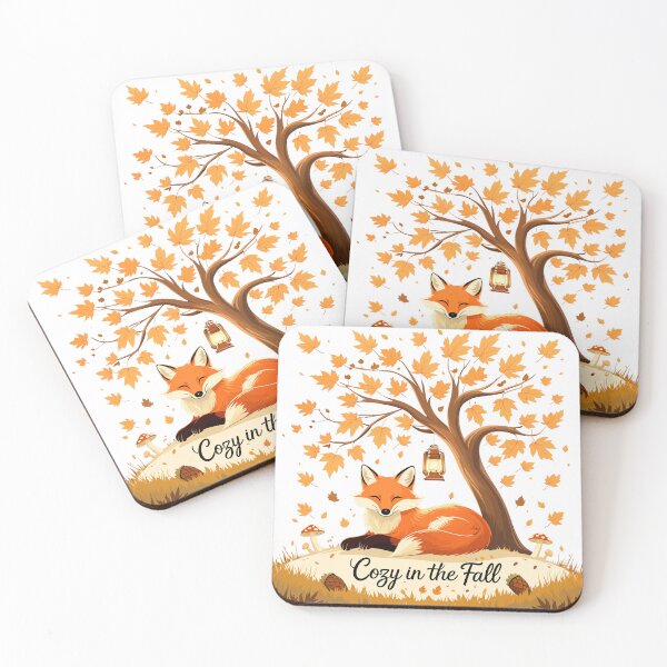 Item preview, Cozy Fall Fox Under Tree – Autumn Woodland Animal Art Print designed and sold by CreativeVisionsHub.