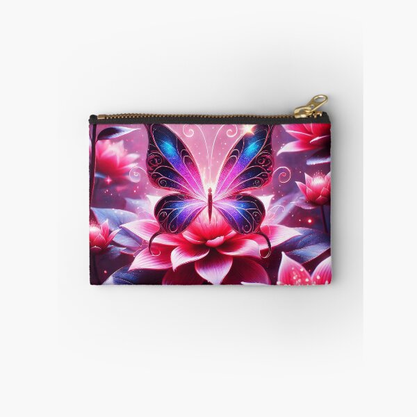 Item preview, Dreamscape Wings – Blue Pink Butterfly on Waterlilies designed and sold by EmeraldeaArt.