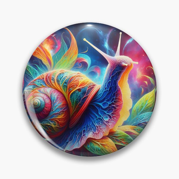 Item preview, Cosmic Rainbow Snail – Fractal Fantasy on Leaves designed and sold by EmeraldeaArt.