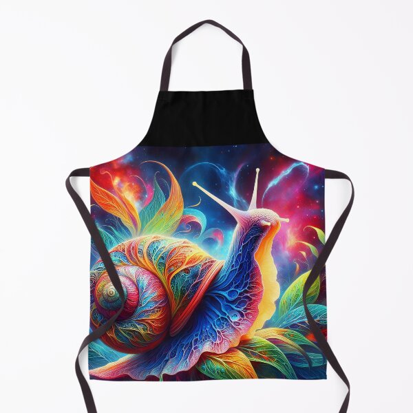 Item preview, Cosmic Rainbow Snail – Fractal Fantasy on Leaves designed and sold by EmeraldeaArt.
