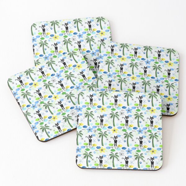 Item preview, Beach Cat Retro Tropical Hawaiian Seamless Repeat designed and sold by Sharon Schwalbe.