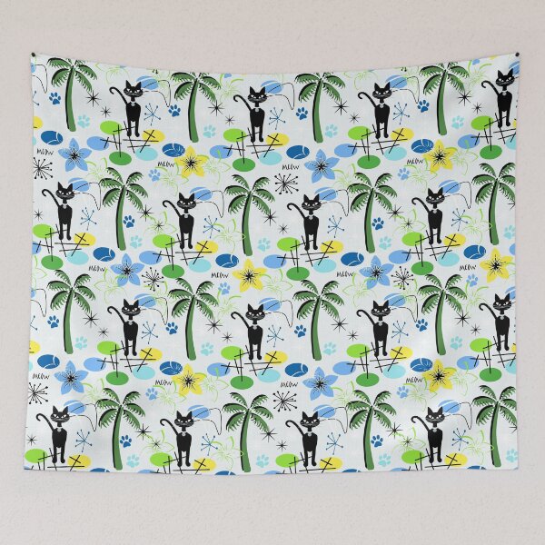 Item preview, Beach Cat Retro Tropical Hawaiian Seamless Repeat designed and sold by Sharon Schwalbe.