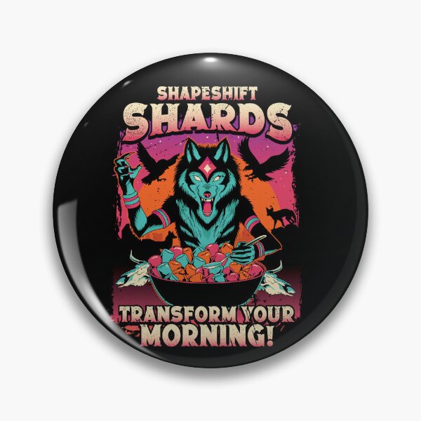 Item preview, Shapeshift Shards Retro Werewolf Cryptid Cereal Box Parody Horror Breakfast Art designed and sold by Crush Retro®.