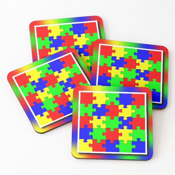 Item preview, Lively Red, Green, Blue and Yellow Jigsaw Pieces designed and sold by WD-Artist.