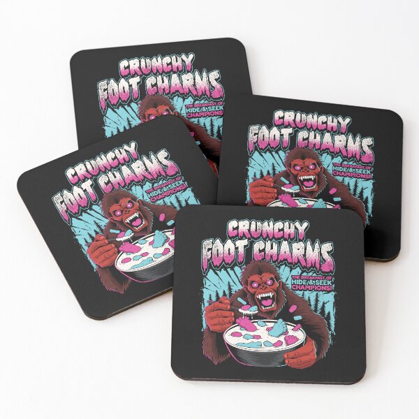 Item preview, Crunchy Foot Charms Funny Bigfoot Cereal Box Parody Vintage Cryptid Artwork designed and sold by Crush Retro®.