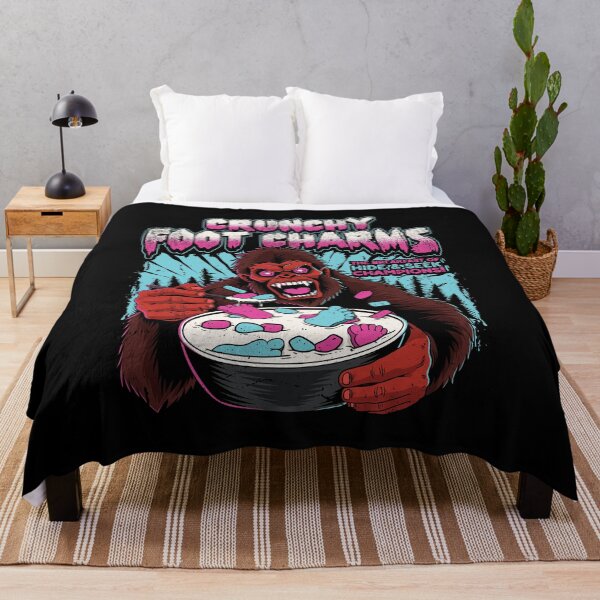Item preview, Crunchy Foot Charms Funny Bigfoot Cereal Box Parody Vintage Cryptid Artwork designed and sold by Crush Retro®.