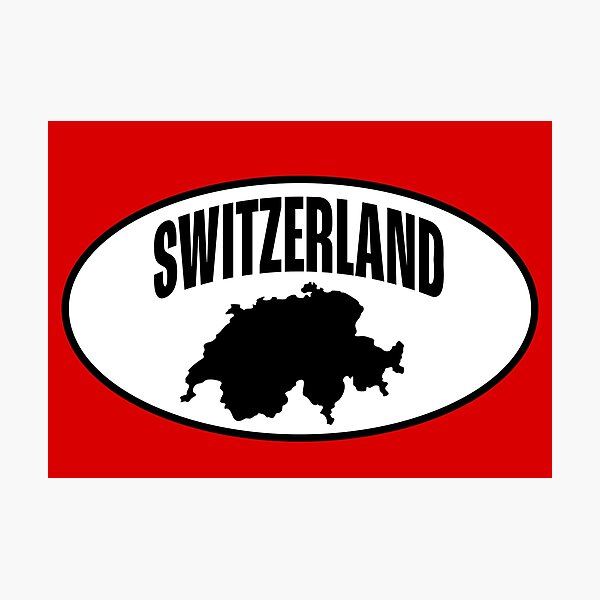 Item preview, Switzerland - Curved Font with Country Shape in Oval designed and sold by chosenhomes.