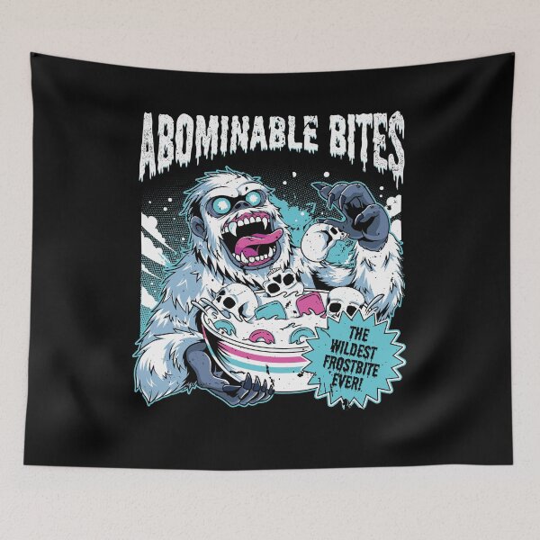 Item preview, Abominable Bites Frosty Yeti Cereal Box Parody Snow Monster Retro Art designed and sold by Crush Retro®.