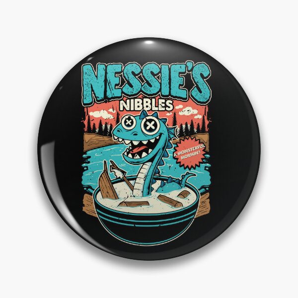Item preview, Nessie's Nibbles Loch Ness Monster Retro Cereal Box Tourist Souvenir Art designed and sold by Crush Retro®.