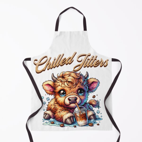 Item preview, Chilled Jitters – Cute Highland Cow & Iced Coffee Lover Art designed and sold by DewCreates.