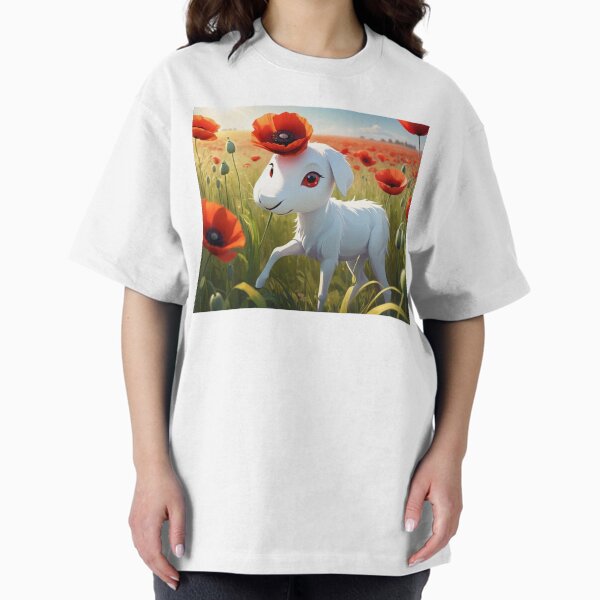Item preview, Agneau mignon dans un champ de coquelicots – Fantaisie printanière fantaisiste designed and sold by Artitude Studio.