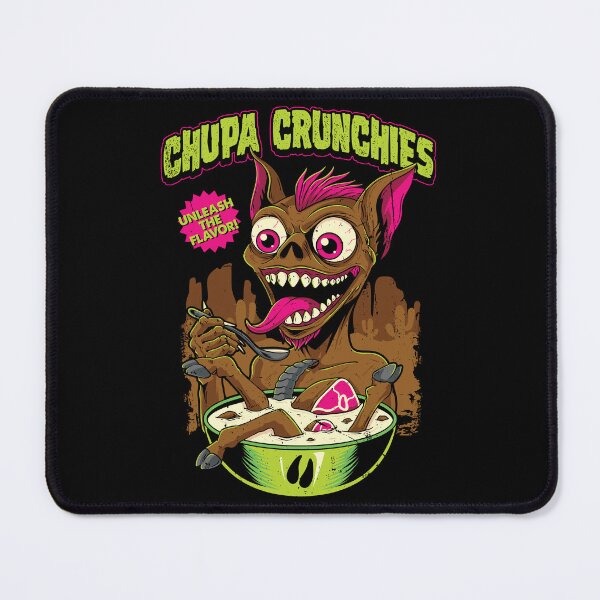 Item preview, Chupa Crunchies Chupacabra Cryptid Cereal Box Retro Neon Monster Art designed and sold by Crush Retro®.