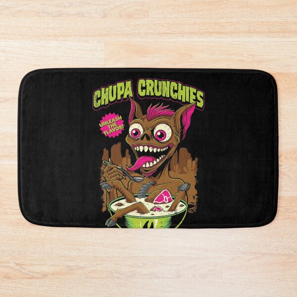 Item preview, Chupa Crunchies Chupacabra Cryptid Cereal Box Retro Neon Monster Art designed and sold by Crush Retro®.