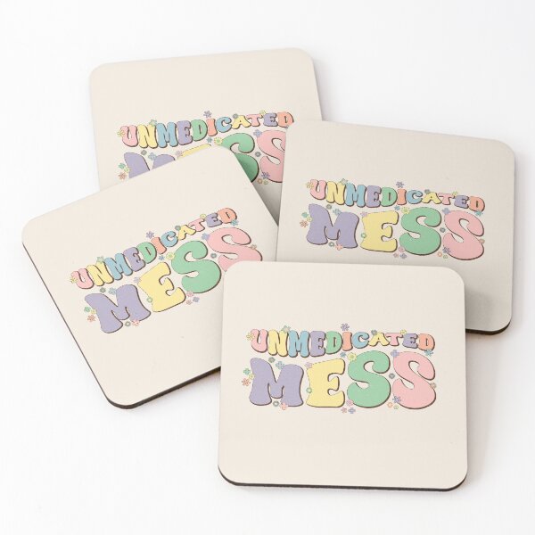 Item preview, Unmedicated Mess – Retro Pastel ADHD Chaos Quote designed and sold by SingerNZ.