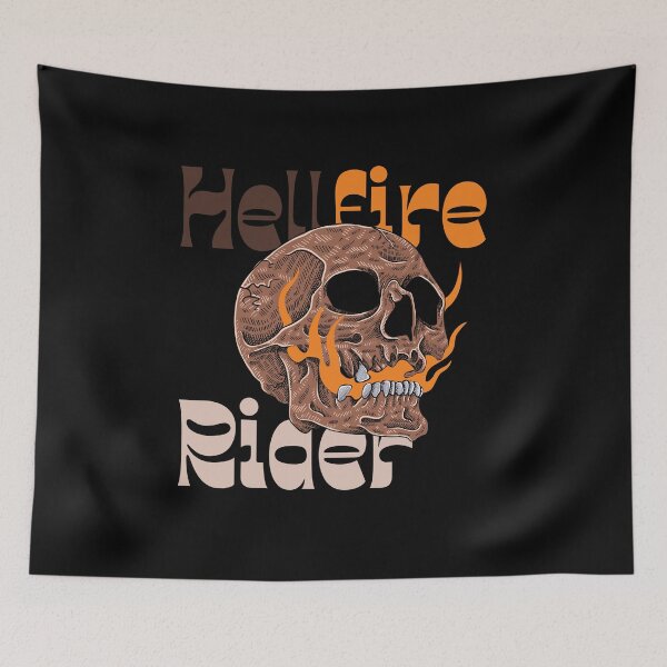 Item preview, Hellfire Rider – Fiery Skull Biker Design designed and sold by Mewra.