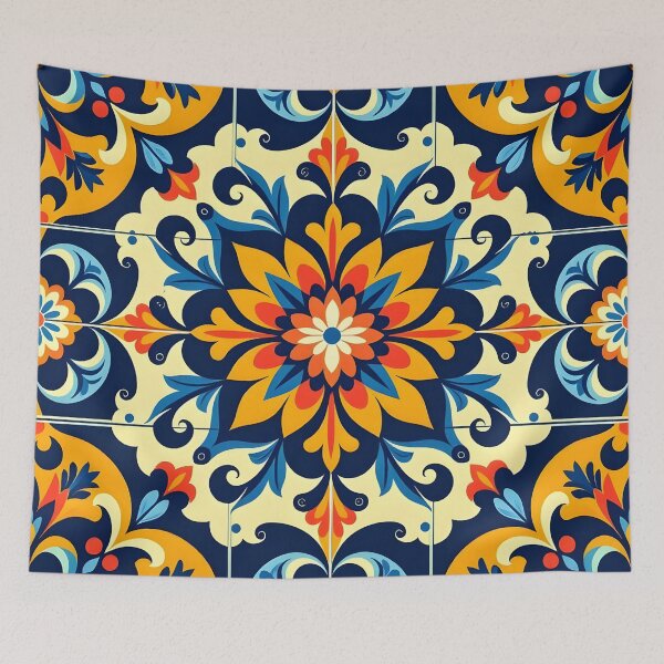 Item preview, Vibrant Hispanic Floral Patterns - Floral Tile Pattern designed and sold by Wiss2Arts.