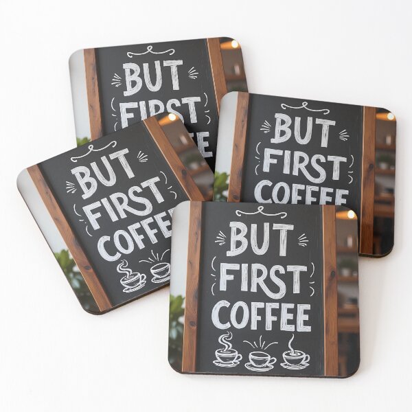 Item preview, But First Coffee - Chalkboard Café Art for Baristas & Home Kitchens designed and sold by Rilindi.