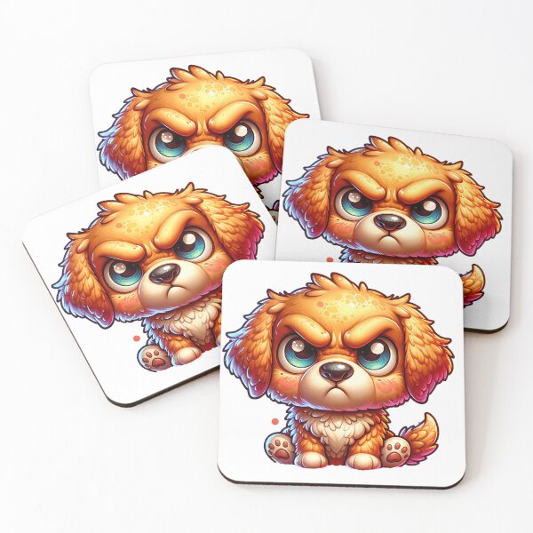 Item preview, Grumpy Floof Pup – Angry Cute Dog Chibi Art designed and sold by DewCreates.