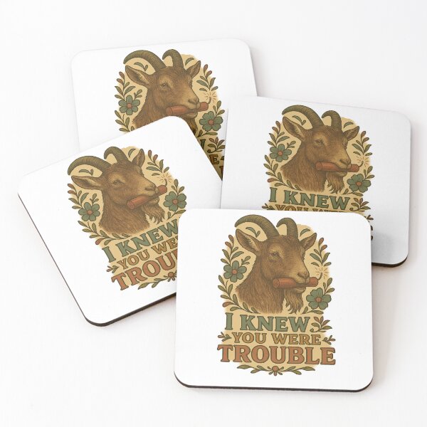 Item preview, I Knew You Were Trouble Goat – Funny Retro Dynamite Goat Design designed and sold by Zippitydodads.