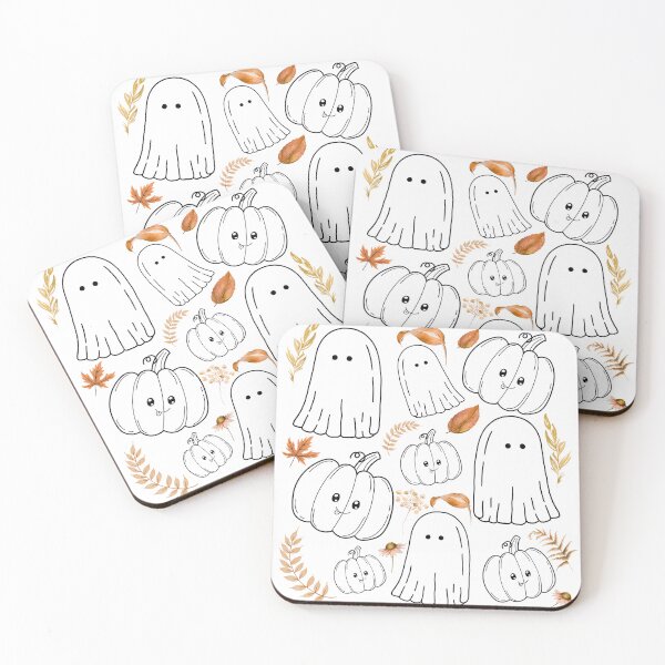 Item preview, Cute Fall Leaves Design, Ghost and Pumpkin Design, Pumpkin Graphic, Ghost Graphic, Spooky Leaves Design designed and sold by CCKimShop.