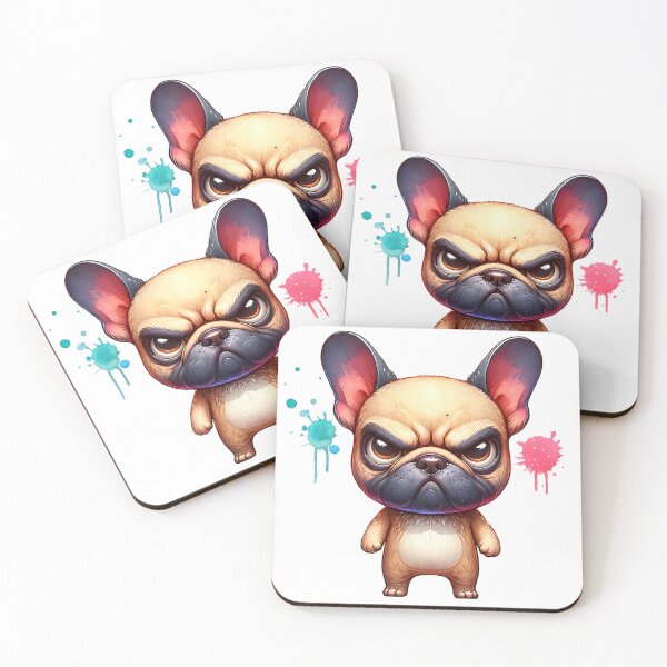 Item preview, Grumpy Frenchie – Angry Cute French Bulldog Cartoon Art designed and sold by DewCreates.