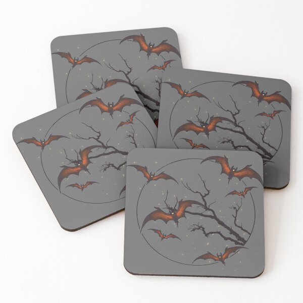 Item preview,  cute scary night, bats, wildlife, bats flying under the moon, halloween, designed and sold by ArtbySvetik.