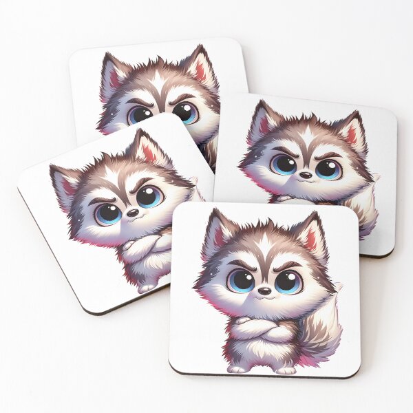 Item preview, Sassy Chibi Husky – Cute & Feisty Big-Eyed Puppy Art designed and sold by DewCreates.