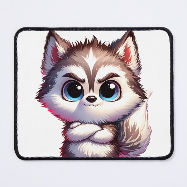 Item preview, Sassy Chibi Husky – Cute & Feisty Big-Eyed Puppy Art designed and sold by DewCreates.