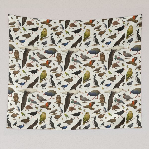 Item preview, Birds of New Zealand Identification Chart Illustration Artwork designed and sold by kakarikihill.