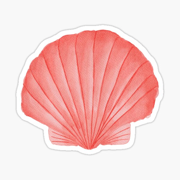 Item preview, Pink Watercolor Scallop Shell designed and sold by Beach Day Co..