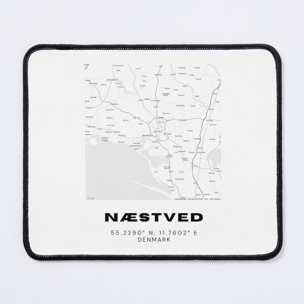 Item preview, Næstved Map – Modern Black & White City Poster designed and sold by RM-Journey.