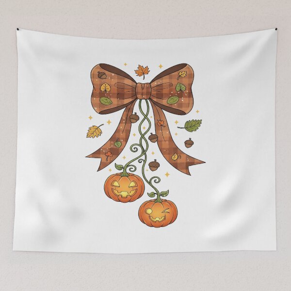 Item preview, Festive Croquette Bow with Dangling Jack-O-Lanterns #2 designed and sold by Arts My Passion.