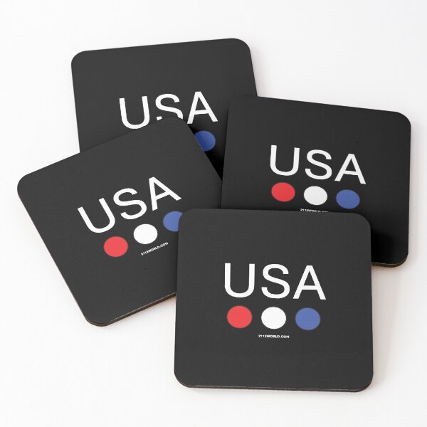 Item preview, United States of America: Country + 3 Dots for Dark Colors designed and sold by 2112 World - Wearing The World.