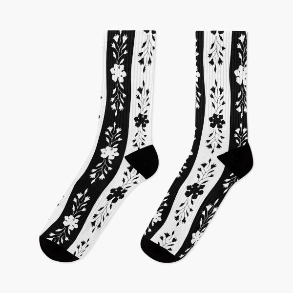 Item preview, Black and White Floral Lace Stripe designed and sold by Sharon Schwalbe.