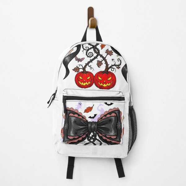 Item preview, Spooky Gothic Croquette Bow Faux Leather & Lace with Jack-O-Lanterns #1 designed and sold by Arts My Passion.