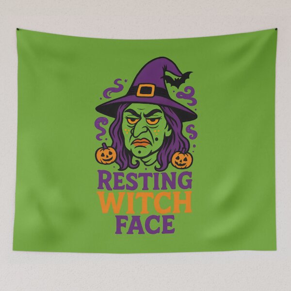Item preview, Resting Witch Face Funny Halloween Graphic designed and sold by Stickteez.