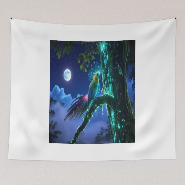 Item preview, Bioluminescent Bird Mystical Rainforest Night designed and sold by Max Store.